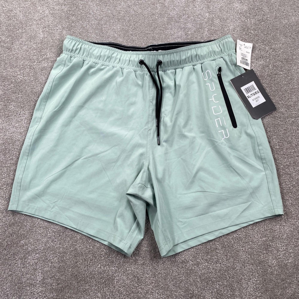 Spyder Swim Shorts Mens XL Sage Green Board Trunks UV Protection Mesh Liner New